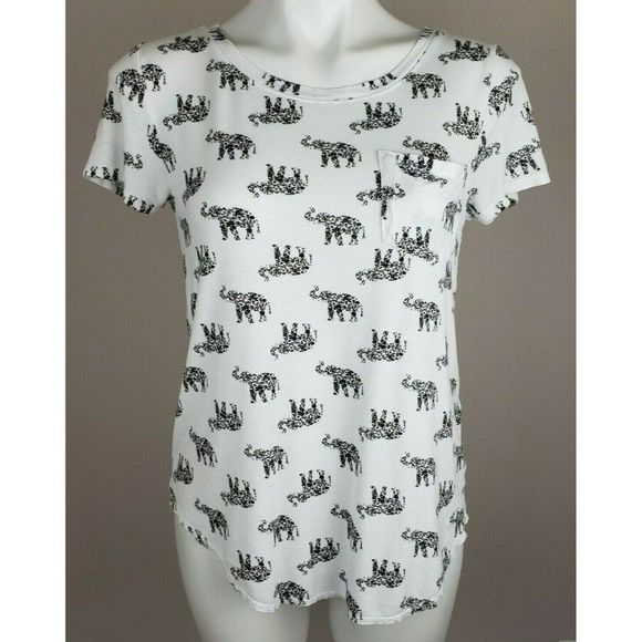 Hollister White Elephant T-Shirt Tee S Pocket EUC - Picture 1 of 3